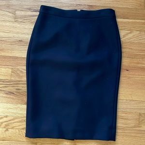 J. Crew No. 2 Navy 100% Wool Pencil Skirt Excellent Condition